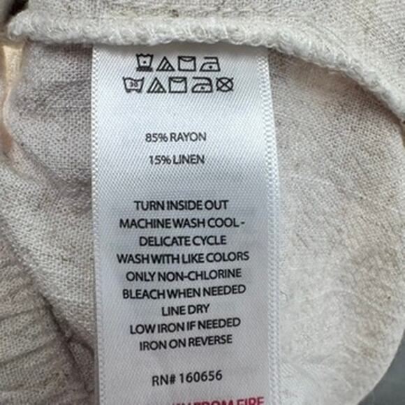 Song of Style Pants XL Cream Linen Blend Pull On - Picture 4 of 4